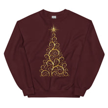 Load image into Gallery viewer, Gold Christmas Tree Unisex Sweatshirt