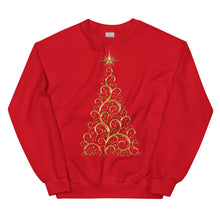 Load image into Gallery viewer, Gold Christmas Tree Unisex Sweatshirt