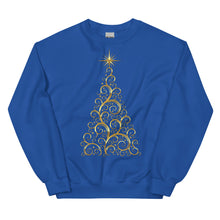 Load image into Gallery viewer, Gold Christmas Tree Unisex Sweatshirt