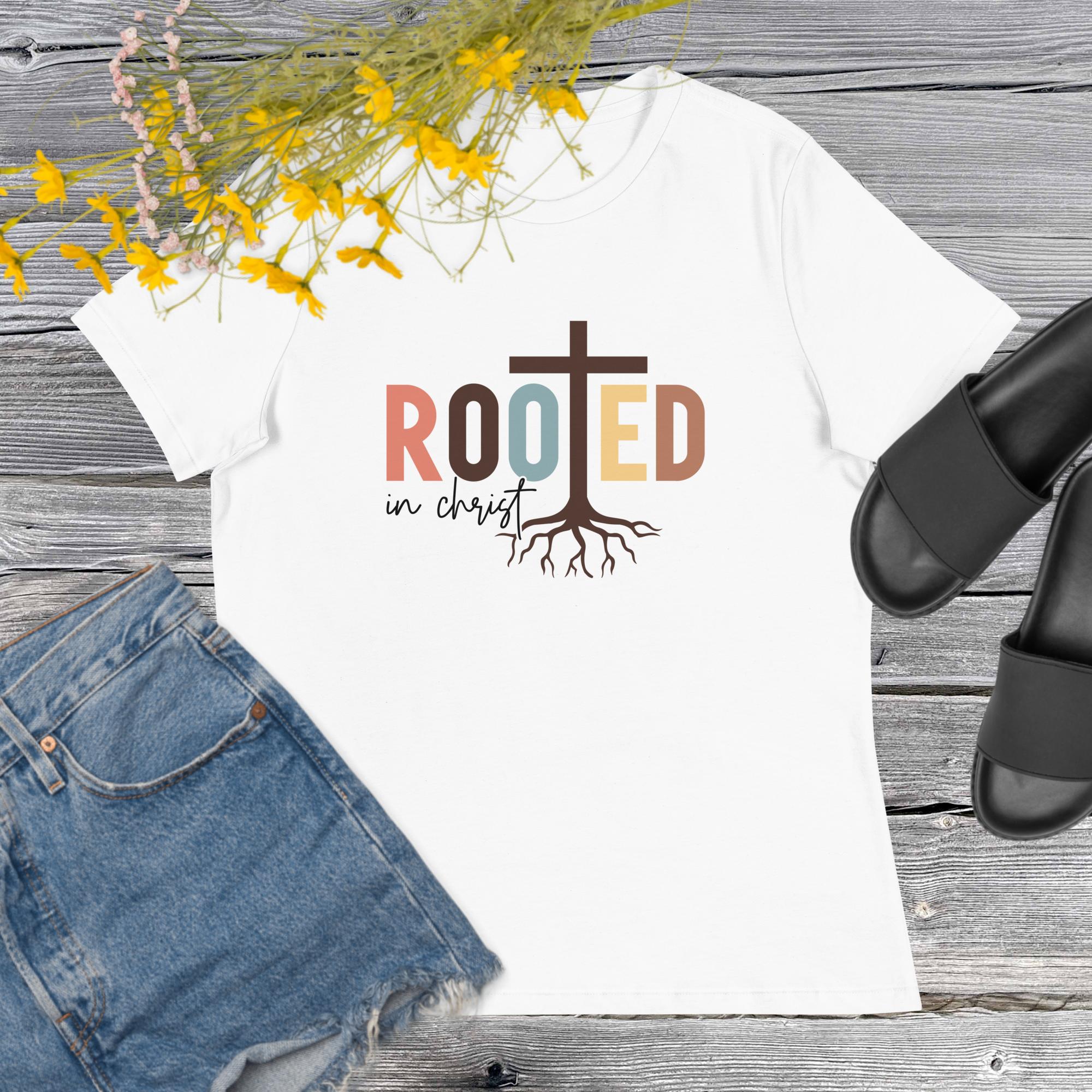 Rooted in Christ Women's Relaxed T-Shirt – Magical Heartz