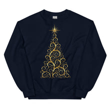 Load image into Gallery viewer, Gold Christmas Tree Unisex Sweatshirt
