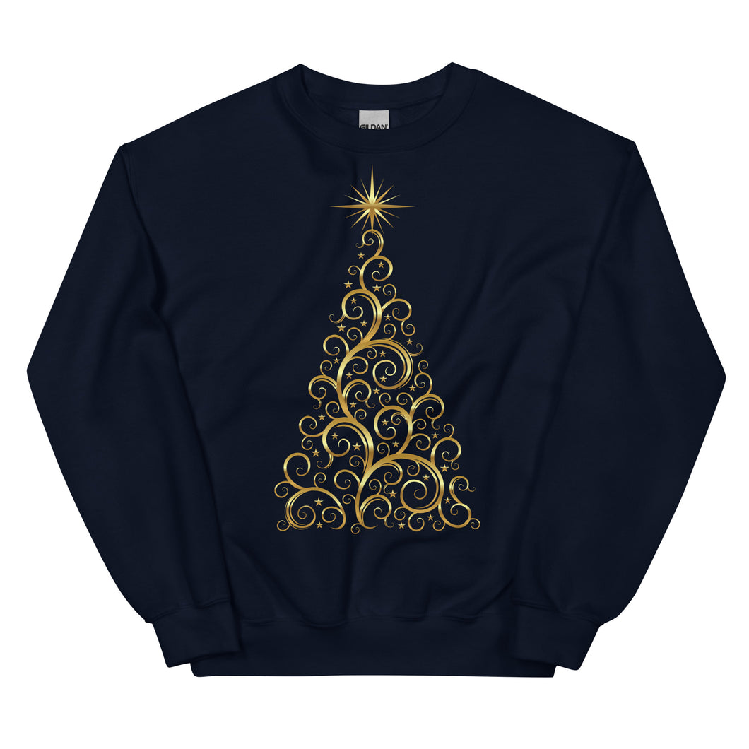 Gold Christmas Tree Unisex Sweatshirt