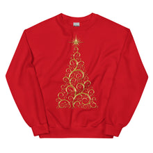 Load image into Gallery viewer, Gold Christmas Tree Unisex Sweatshirt
