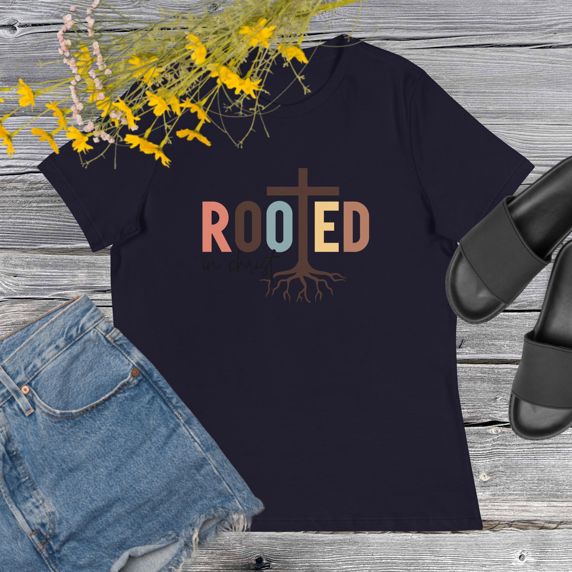 Rooted in Christ Women's Relaxed T-Shirt – Magical Heartz
