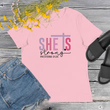 Load image into Gallery viewer, She is Strong Women&#39;s Relaxed T-Shirt
